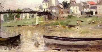  Berthe Lienzo - Barcos en el Sena pintores impresionistas Berthe Morisot